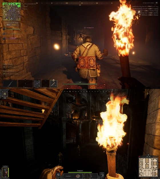 Top: A picture of P3, the game Nexon started developing in 2020 Above: A picture of Dark and Darker, a game developed by Ironmace [EACH COMPANY]