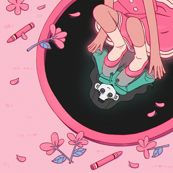 Album cover for Huh Yun-jin's self-written track, ″love you twice″ [SOURCE MUSIC]