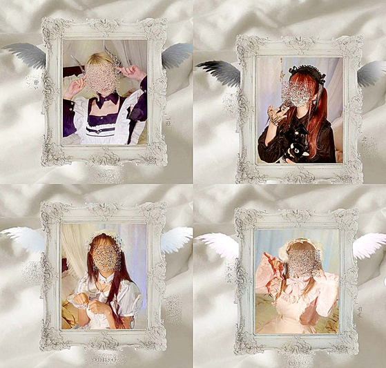 Photos of ″maid waitresses″ on the Instagram page of a maid cafe that opened in Yeonnam-dong of Mapo District, western Seoul on Wednesday [SCREEN CAPTURE]