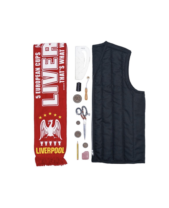 Art of Football’s reworked range takes retro football scarves and sews them into new clothing garments.  [ART OF FOOTBALL]