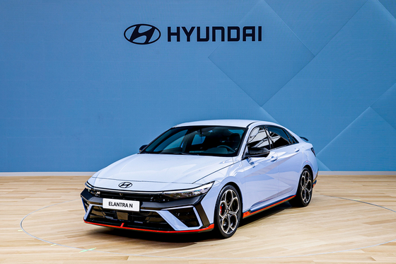 Hyundai Motor's The New Elantra N sedan unveiled on Tuesday at the Auto Shanghai 2023 held in Shanghai [HYUNDAI MOTOR]