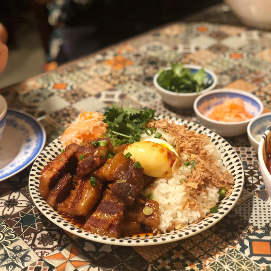 Xeoxeo's thit kho trung, or caramelized pork and eggs [XEOXEO]