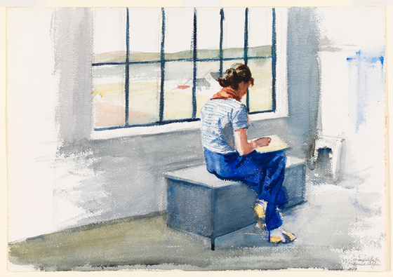 "Jo Sketching in the Truro House" (1934-38) [WHITNEY MUSEUM OF AMERICAN ART, NEW YORK]