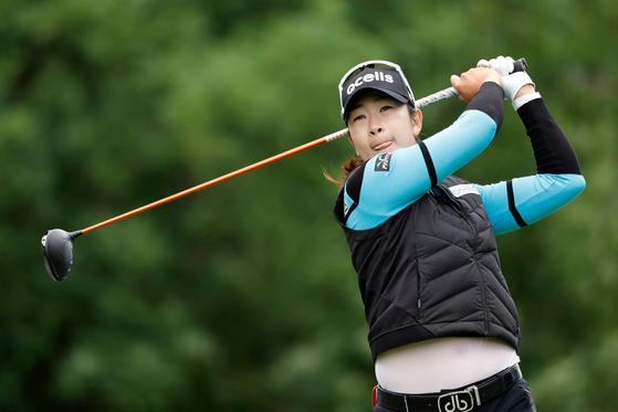 Kim A-lim plays her shot from the second tee during the final round of the Chevron Championship at The Club at Carlton Woods in The Woodlands, Texas on Sunday. [AFP/YONHAP]  