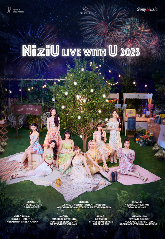 Girl group NiziU will go on a Japan-wide tour “NiziU Live with U 2023,” starting July 1 [JYP ENTERTAINMENT]