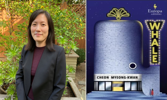 Translator Kim Chi Young, left, and the cover of the book that she translated titled "Whale" [KIM CHI- YOUNG, SCREEN CAPTURE]