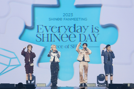 Boy band SHINee during the 15th anniversary celebration meet and greet held on May 28 and 29 at the Jamil Arena, southern Seoul [SM ENTERTAINMENT]