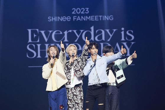 Boy band SHINee during the 15th anniversary celebration meet and greet held on May 28 and 29 at the Jamil Arena, southern Seoul [SM ENTERTAINMENT]