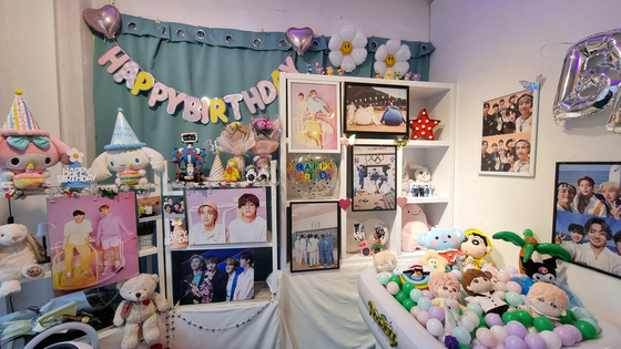 Cafe Tone & Manner located in western Seoul's Hongdae neighborhood, decorated with BTS on Tuesday to celebrate the band's 10th anniversary of its debut [YOON SO-YEON]