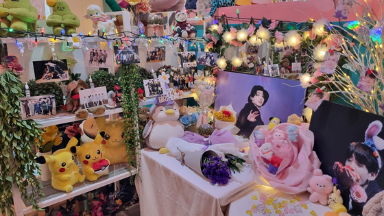 Cafe Tone & Manner located in western Seoul's Hongdae neighborhood, decorated with BTS on Tuesday to celebrate the band's 10th anniversary of its debut [YOON SO-YEON]