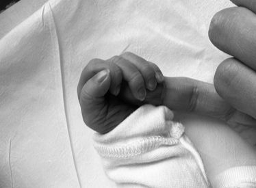 A photo that Song uploaded to an internet fan cafe shows his newborn son's fingers wrapped around his own. [SCREEN CAPTURE]