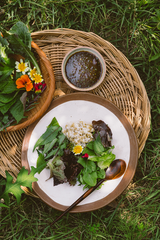 Rice and vegetables prepared by Moon Sung-hee, cook and Ae Jin Huys' mentor [SUSTAINWORKS - KIM ZINHO]