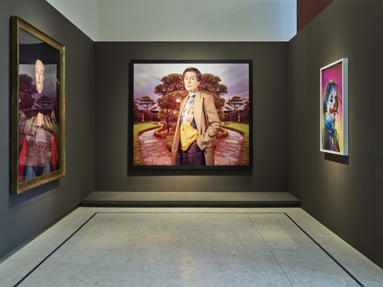 From left, Cindy Sherman portrayed herself as a medieval monk, a man and a clown. [FONDATION LOUIS VUITTON PARIS, CINDY SHERMAN, METRO PICTURES]