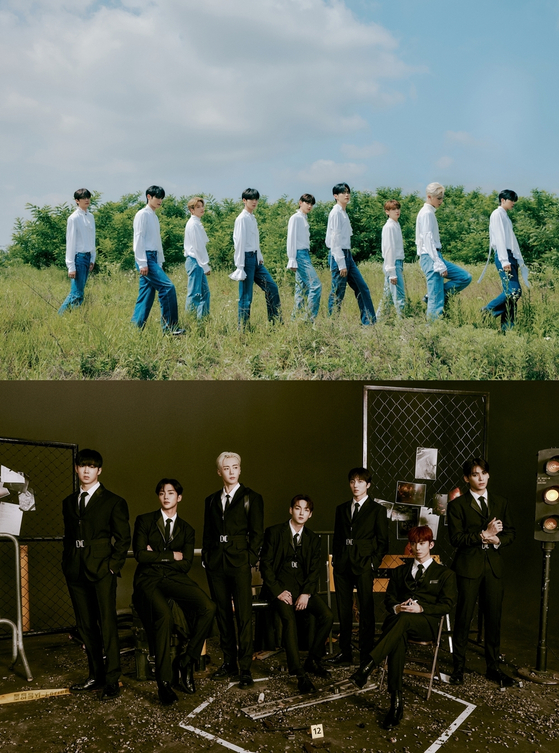 From top, boy band ZeroBaseOne and SF9 [EACH COMPANY]
