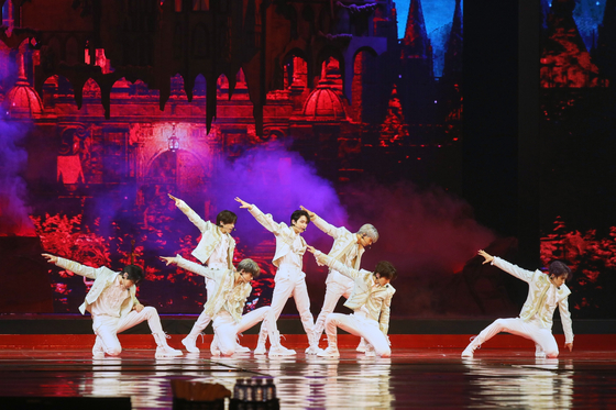 Boy band Enhypen kicks off its ″Fate″ world tour series with two concerts at the KSPO Dome in southern Seoul on July 29 and 30. [BELIFT LAB]