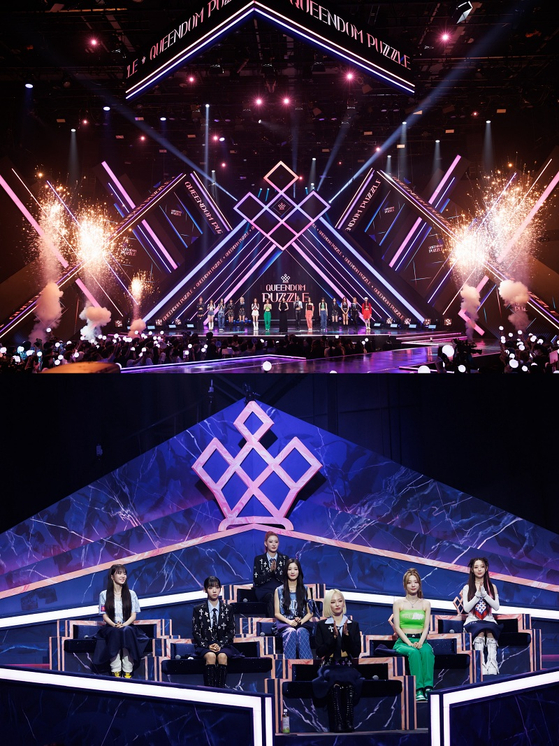Scenes from the final episode of ″Queendom Puzzle″ which aired Tuesday. [MNET]