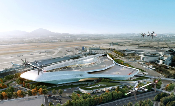A rendered image of a vertiport for air taxis [KOREA AIRPORTS CORPORATION] 