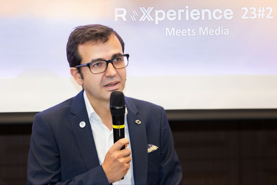 Renault Korea Motors CEO Stephane Deblaise speaks during a press conference in central Seoul on Thursday. [RENAULT KOREA MOTORS]