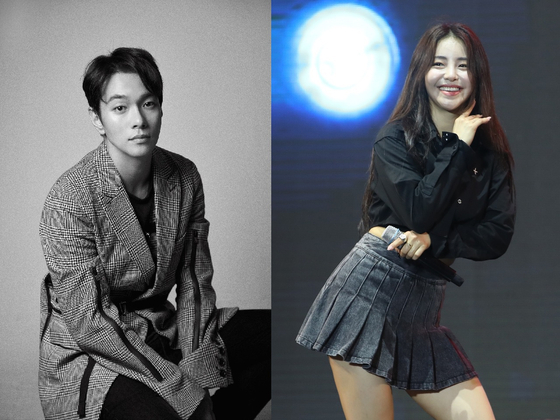 Yujeong from BB Girls, right, and actor Lee Kyu-han are off the market. [BLADE ENTERTAINMENT, NEWS1]