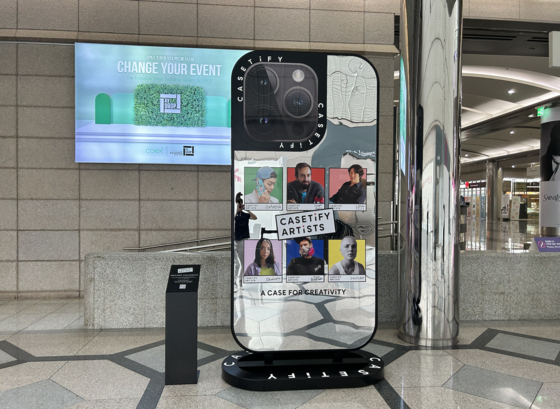 Casetfiy showcases a 3-meter phone case installation outside Coex in southern Seoul from Wednesday. [CASETIFY] 