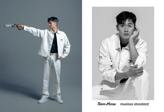 Pentathlete Jun Woong-tae wears Team Korea’s uniform for the opening and closing ceremony of the 19th Asian Games Hangzhou, which was designed by Musinsa Standard. The collection is available to purchase in limited quantities on both the Musinsa app and at the Musinsa Standard Daegu store. [MUSINSA]