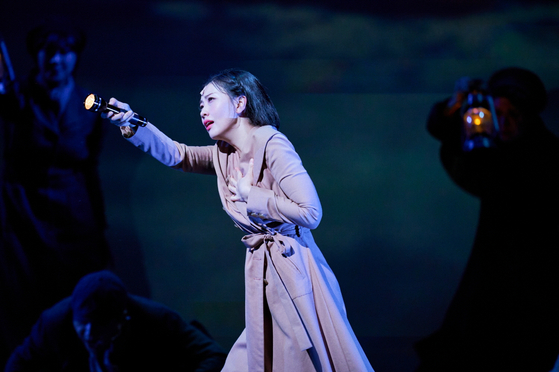 Actor Lee Ji-soo as "I" in the ongoing production of the musical "Rebecca" at Blue Square in Yongsan District, central Seoul [EMK MUSICAL COMPANY] 