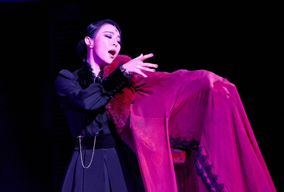 Actor Lisa plays Mrs. Danvers in the ongoing production of the musical "Rebecca" at Blue Square in Yongsan District, central Seoul. [EMK MUSICAL COMPANY]