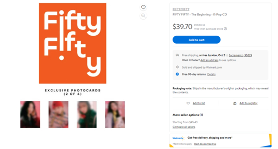 Fifty Fifty's compilation album ″The Beginning″ sold at the Warner Music Store [SCREEN CAPTURE]
