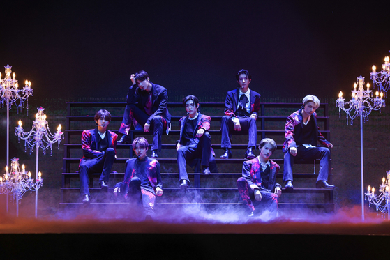 Boy band Enhypen during its ″Fate″ world tour concert in Los Angeles [BELIFT LAB]