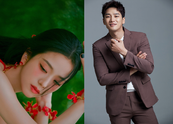 Blackpink's Jisoo, left, and actor Ahn Bo-hyun [YG ENTERTAINMENT/ FN ENTERTAINMENT]