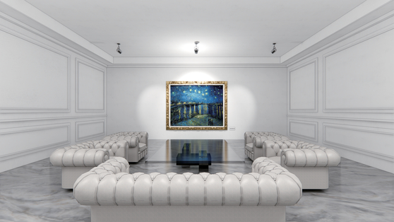 A rendered image of a viewing room within Arshexa's art storage house, tentatively named AH Freeport, scheduled for completion by 2026 [ARSHEXA]