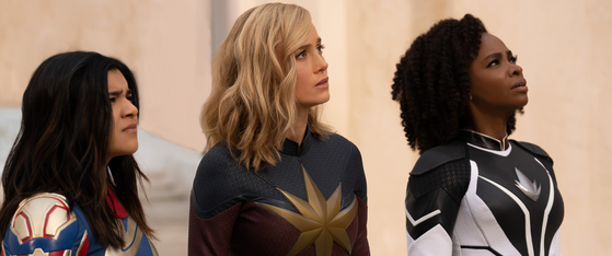 A scene from the upcoming Marvel Studios film "The Marvels" [WALT DISNEY COMPANY KOREA]