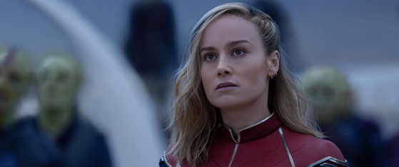 A scene from the upcoming Marvel Studios film "The Marvels" [WALT DISNEY COMPANY KOREA]