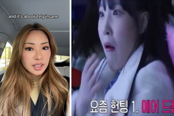 Left: TikToker Steph Ahn (@stephanieahn) called the trend ″absolutely insane″ but also ″honestly genius.″ Right: A girl reacts to hearing about the trend in a video posted on YouTube Shorts. [SCREEN CAPTURE]