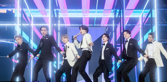 Boy band BTS performing during the 2021 The Fact Music Awards on Oct. 2, 2021 at the Paradise City Plaza in Incheon [JOINT PRESS CORPS]