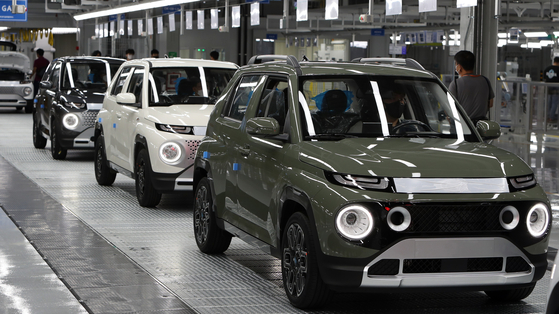 Casper small SUVs are manufactured at a factory in Gwangju [YONHAP]