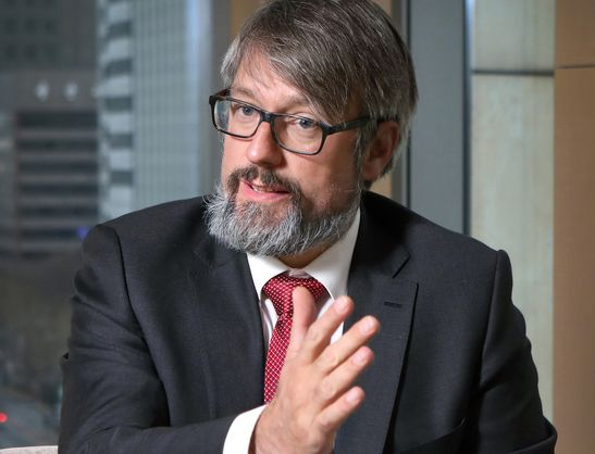 Jakub Landovsky, permanent representative of Czechia to NATO, speaks with the Korea JoongAng Daily at the Four Seasons Seoul on Wednesday. [PARK SANG-MOON]