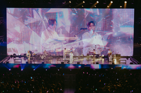 Japanese project group Yoasobi performs during the group's first concerts in Korea, held last Saturday and Sunday at the Hwajung Tiger Dome in central Seoul. [LIVET, KATO SHUMPEI]