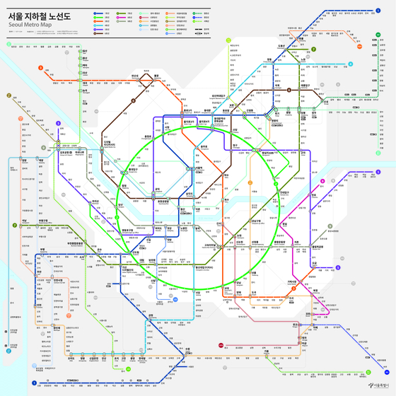 The newly designed Seoul subway map [SEOUL METROPOLITAN GOVERNMENT]