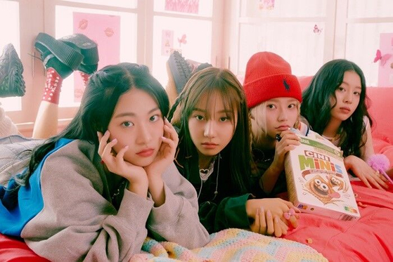 Fifty Fifty debuted as a quartet but now only has one remaining member, Keena, second from right. [ATTRAKT]