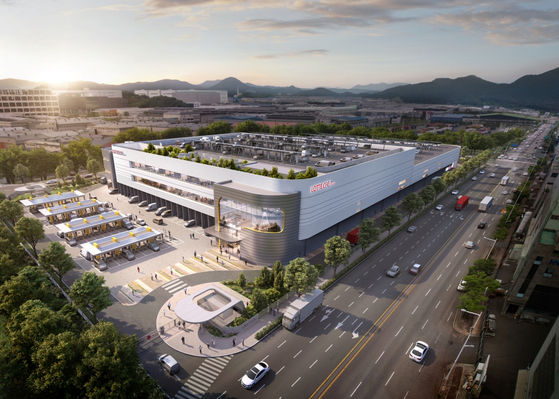 A bird’s-eye view of the Busan CFC equipped with the Ocado Smart Platform [LOTTE CORPORATION]