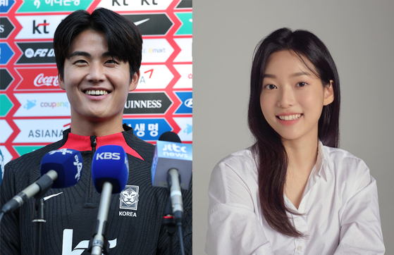 Footballer Seol Young-woo, left, and actor Yang Ye-na [NEWS1, SCREEN CAPTURE]