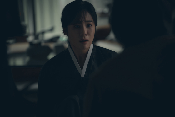 Actor Kim Hyun-joo stars as the main character Seo-ha in the new Netflix original series "The Bequeathed," about a woman who inherits a burial ground from her long-lost late uncle, co-written by director-screenwriter Yeon Sang-ho [NETFLIX]