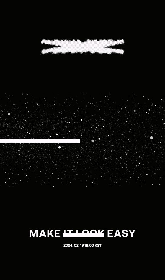 Le Sserafim uploaded a logo motion clip of its upcoming EP ″EASY″ on social media on Monday. [SOURCE MUSIC]