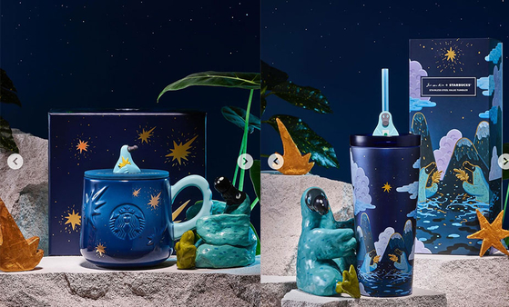 Cups designed by artist Kim Sun-woo [STARBUCKS KOREA]