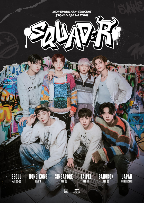 Schedule poster of boy band EVNNE's upcoming Asian tour [JELLYFISH ENTERTAINMENT]