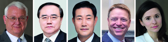 From left: John Hamre, Kim Sung-han, Shin Won-sik, Matt Pottinger, Mira Rapp-Hooper