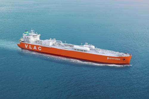 A very large ammonia carrier built by Hyundai Heavy Industries, one of HD Korea Shipbuilding & Offshore Engineering's three subsidiaries [YONHAP] 