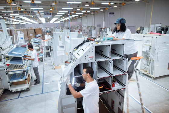 Tunisian engineers work on the Airbus A320 at a Safran Aerospace facility in Grombalia, Tunisia. [EMBASSY OF TUNISIA]
