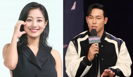 Girl group Twice's Jihyo, left, and professional skeleton athlete and TV personality Yun Sung-bin [NEWS1]